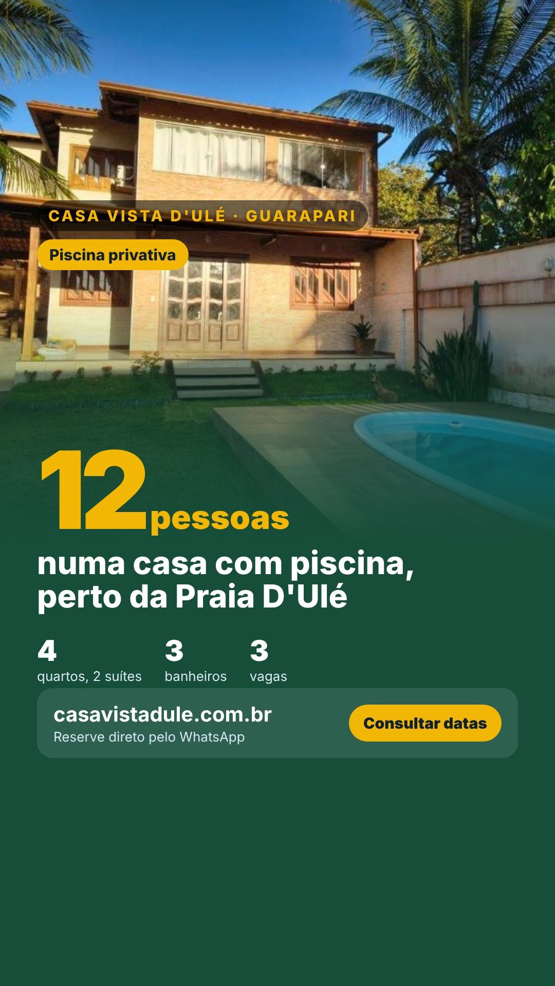Arte de divulgação da Casa Vista D'Ulé